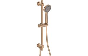 Aura Round Riser Rail Kit w/Elbow & 3 Mode Handset - Brushed Bronze